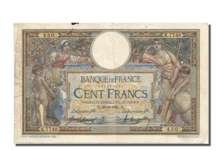 French Paper Money,  100 Francs Luc Olivier Merson Type 1906 « Sans Lom » photo