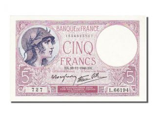 French Paper Money,  5 Francs Type Violet Modifié photo