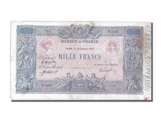 French Paper Money,  1000 Francs Type Bleu Et Rose,  22 Octobre 1919,  Fayette. . . photo