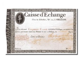 French Assignats,  Caisse D ' Echange Of Orléans,  50 Francs photo