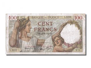 French Paper Money,  100 Francs Type Sully photo