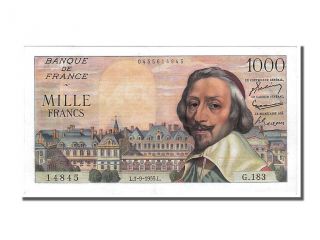 French Paper Money,  1000 Francs Type Richelieu photo