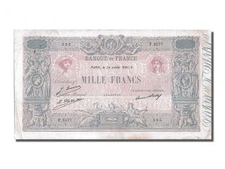 French Paper Money,  1000 Francs Type Bleu Et Rose,  24 Juillet 1926,  Fayette. . . photo