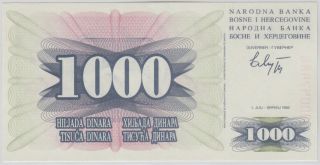 Bosnia - Herzegovina - 1992 - 93 Issues 1000 Dinara Pick 15 photo