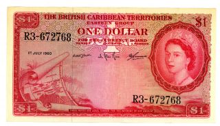 British Caribbean Territories P - 7c 1 Dollars 1960. . . . .  Xf photo
