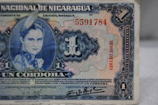 1951 Un Cordoba Currency Banco Nacional Of Nicaragua 5591784 photo