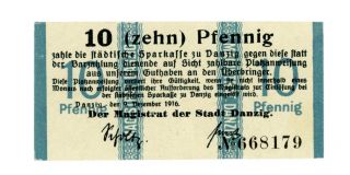 Danzing…. .  P - 55…. .  10 Pfennig…. .  1916…. .  Unc photo