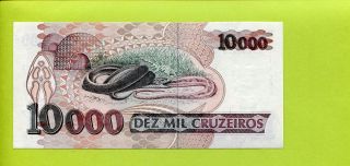 Brazil 10000 Cruzeiros Unc Banknote,  Paper Money Snake photo