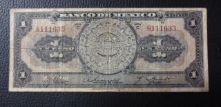 Mexico Banknote 1 Peso,  Pick 28c F 1936 photo