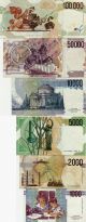 Banca D ' Italia Italy 1000,  2000,  5000,  10000,  50000,  100000 Lire 1990 Ef - Au 6 Pc Europe photo 1
