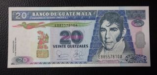 Guatemala Banknote 20 Quetzales Pick 108 Unc 2003 photo