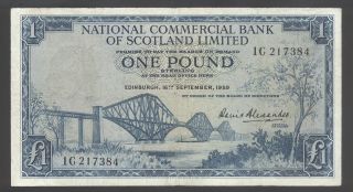 Scotland 1 Pound 1959 Vg - F P.  265 photo