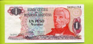 Argentina 1 Peso Unc Banknote,  Paper Money photo
