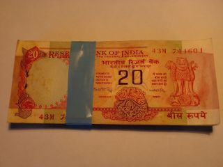 India Paper Money - Full Pack - Rs.  20/ - Rare - Manmohan Singh - Ex - Prime Minister - India photo