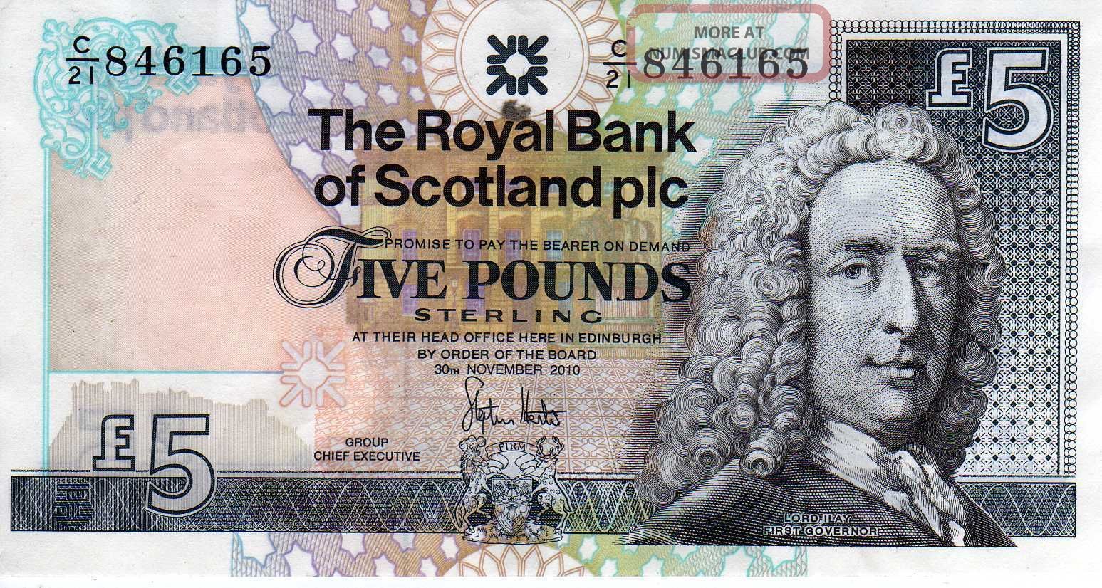 5 Pounds The Royal Bank Of Scotland Banknote