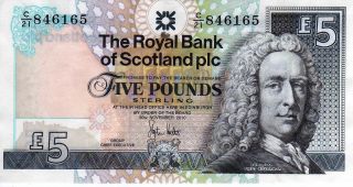 5 Pounds The Royal Bank Of Scotland Banknote photo