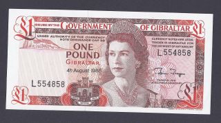 1 Pound 1988 Gem Uncirculated Banknote From Gibraltar photo