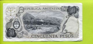 Argentina 50 Pesos F+ Banknote,  Paper Money photo