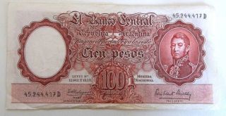Argentina Cien Pesos $100 Bill Note Paper Money photo