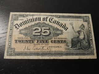 1900 Dominion Of Canada Shinplaster 0.  25 Cents Paper Courtney Dc - 15a photo