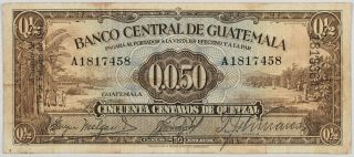 Guatemala 1938 1/2 Quetzal (50 Centavos) P 13a - (do553) photo