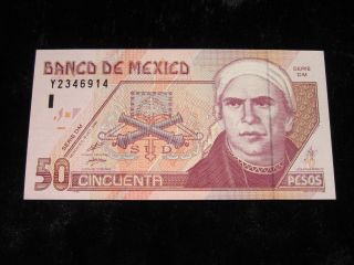 2000 Mexico 50 Pesos Note 107 Crisp Uncirculated photo