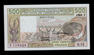 West African States 500 Francs 1984 Pick 806tg Unc. photo