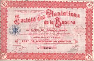 Africa Congo France 1933 Rubber Plantations Busira Co Founder Uncancelled Coup photo