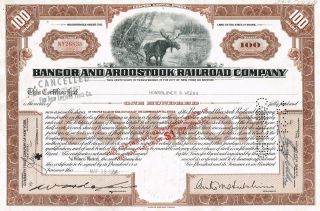 Usa Bangor & Aroostook Railroad Company Stock Certificate photo