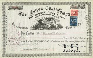 Usa Fulton Coal Company Stock Certificate 1922 photo