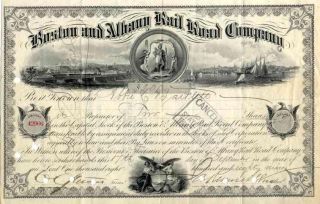 1889 Boston & Albany Rr Stock Certificate Certificate photo