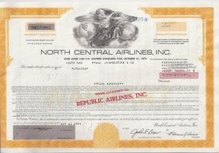 North Central Airlines Inc. . . . . . . . .  1977 Warrant Certificate photo