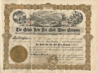 The Gilpin Era Gold Mines Company - 1912 - Antique Stock Certificate - Arizona photo