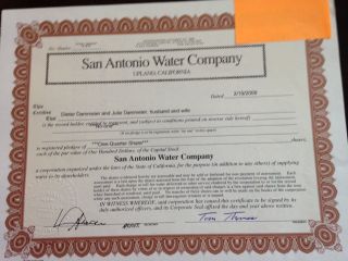 San Antonio Water Stock 1/4 Share photo