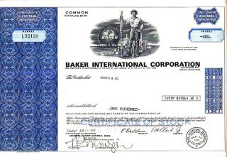 Baker International Corporation Ca 1978 Stock Certificate photo