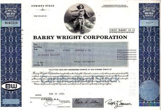 Barry Wright Corporation Ma 1983 Stock Certificate photo