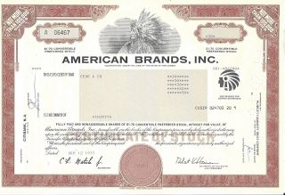 American Brands Inc. . . . . . .  1979 Preferred Stock Certificate photo