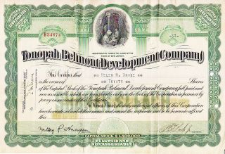 Tonopah Belmont Development Company Nj 1942 Stock Certificate photo
