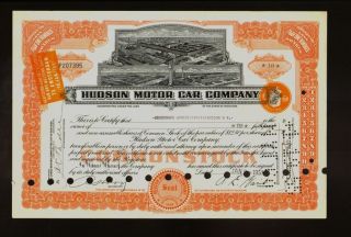 Hudson Motor Car Company - Rare Orange - Dutch Tax / Revenue Stamps photo