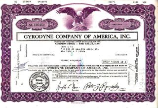 Gyrodyne Company Of America Ny 1978 Stock Certificate photo