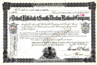 Detroit Hinnsdale & Sw Rr Mi1942 Stock Certificate photo
