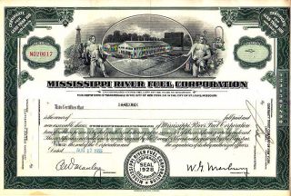 Mississippi River Fuel Corp 1955 Stock Certificate photo