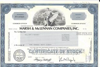 Marsh & Mclennan Companies Inc. . . . .  1981 Stock Certificate photo