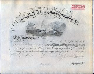 Schuylkill Navigation Company Stock Certificate Railroad Pennsylvania photo