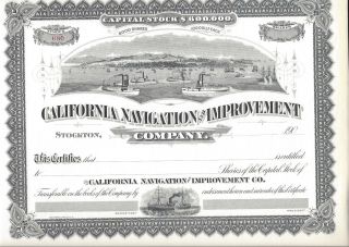 California Navigation And Improvement Company. . . .  Early 1900 ' S Unissued Stock photo