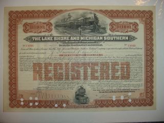 $10,  000 Lake Shore & Michigan Southern Railway Bond Stock Certificate Railroad photo