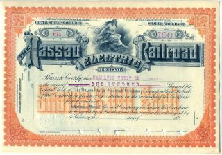 Nassau Electric Railroad Company Stock Certificate York photo