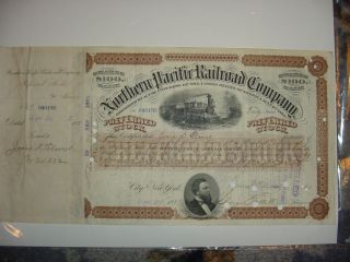 Northern Pacific Railroad Company Stock Certificate Brown photo