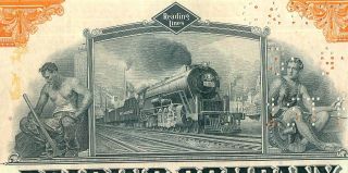 1945 Reading Company Bond Stock Certificate Railroad Monopoly photo