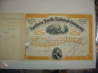 Northern Pacific Railroad Company Stock Certificate Orange photo
